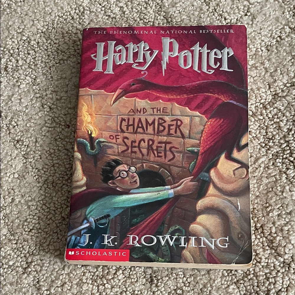 Scholastic Red and Gray Harry Potter and The Chamber of Secrets Book